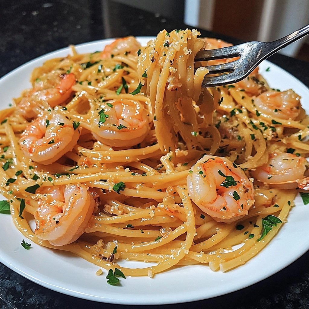 15-Minute Garlic Shrimp Pasta