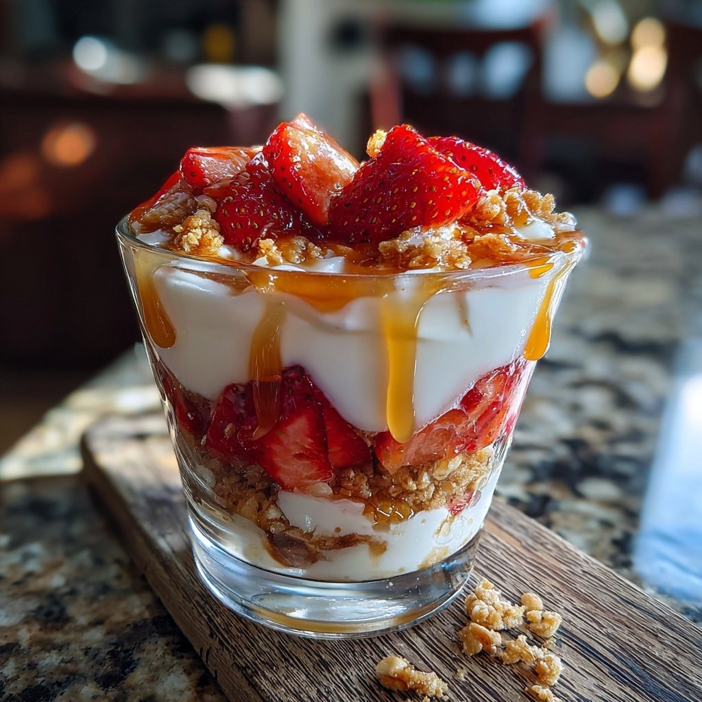 Strawberry Honey Greek Yogurt Parfait