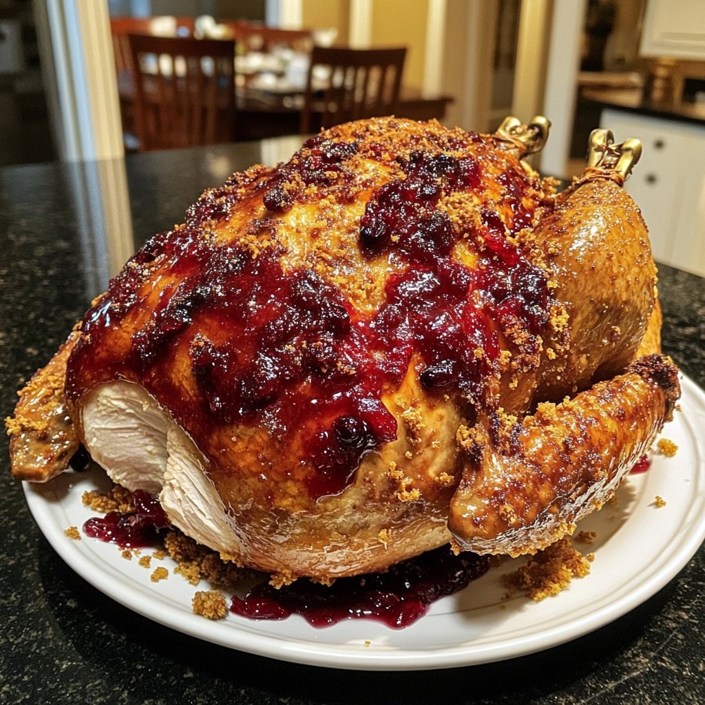Roasted Turkey with Cranberry Glaze
