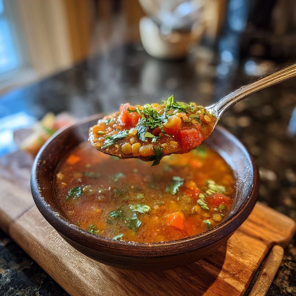 Healthy Crockpot Tomato Lentil Soup