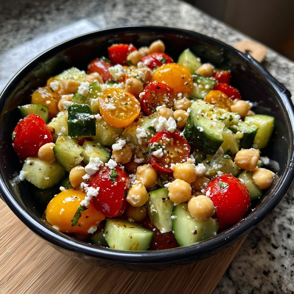 Healthy Lunch Cucumber Chickpea Salad
