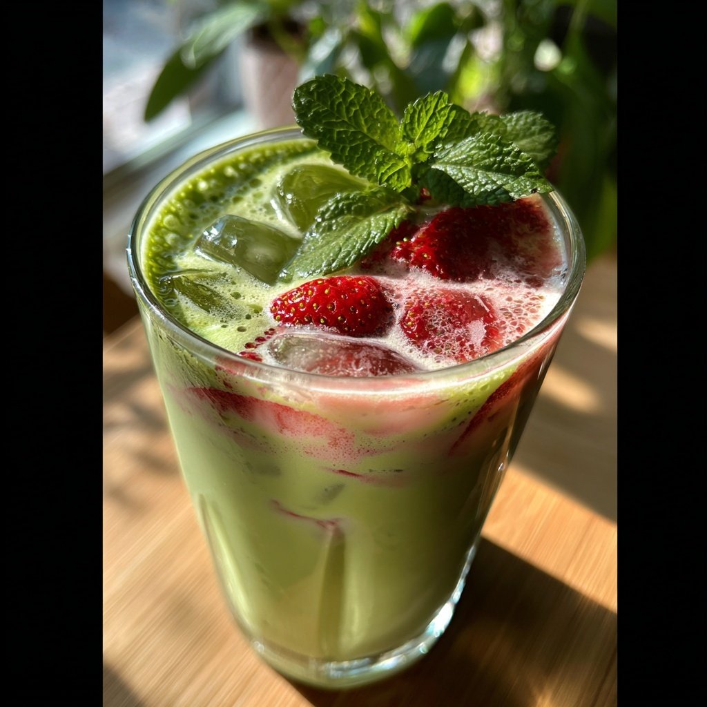 Iced Strawberry Matcha Latte