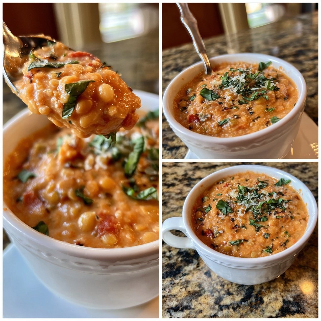 Creamy Tomato White Bean Lentils