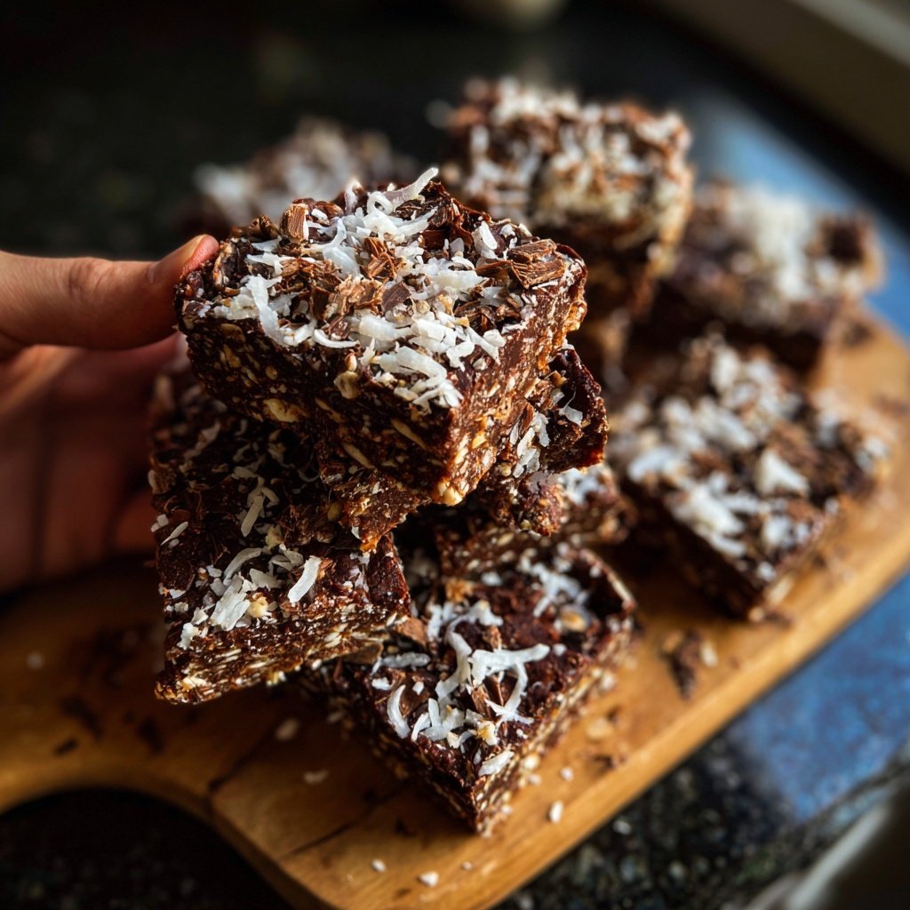 Chocolate Coconut Oat Squares