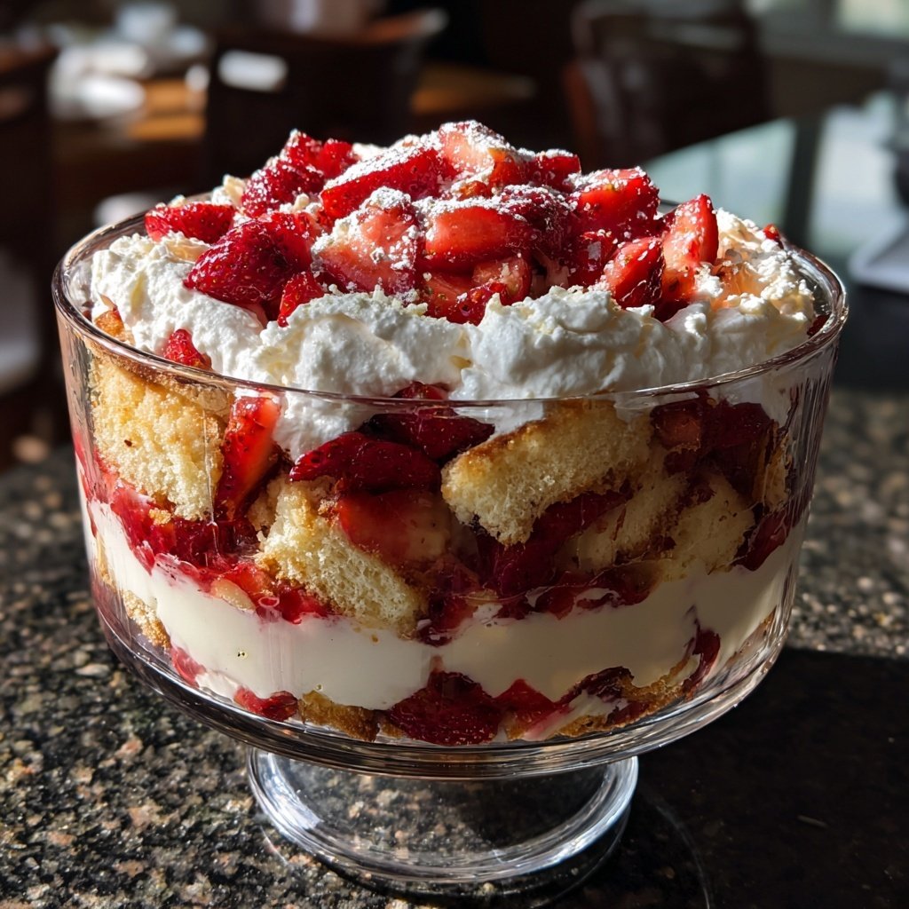 Fresh Strawberry Shortcake Trifle