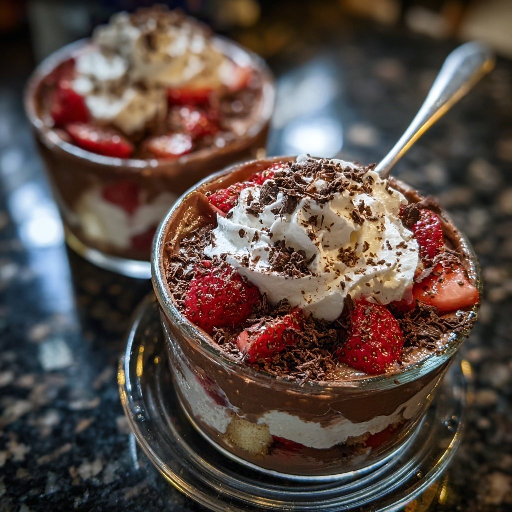 Chocolate Strawberry Trifle Cups