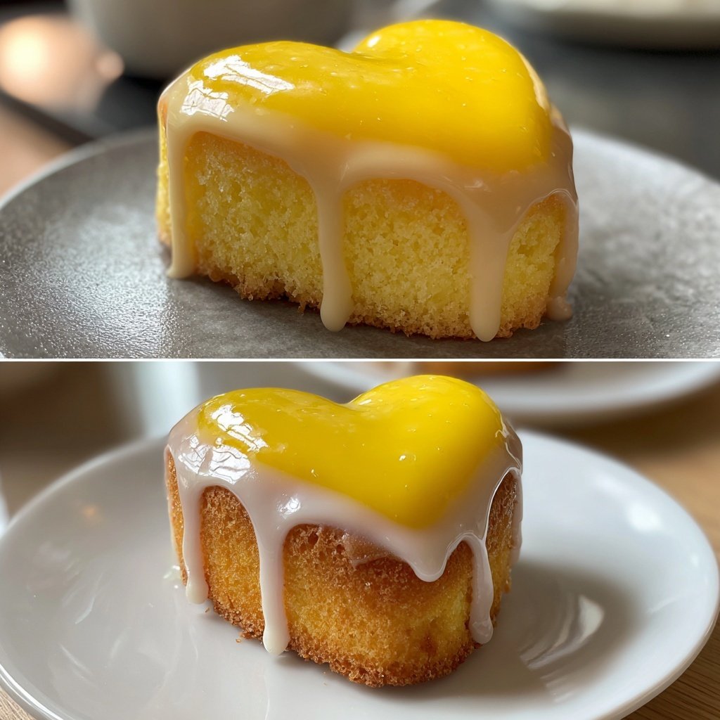 Mini Heart Cake with Lemon Curd
