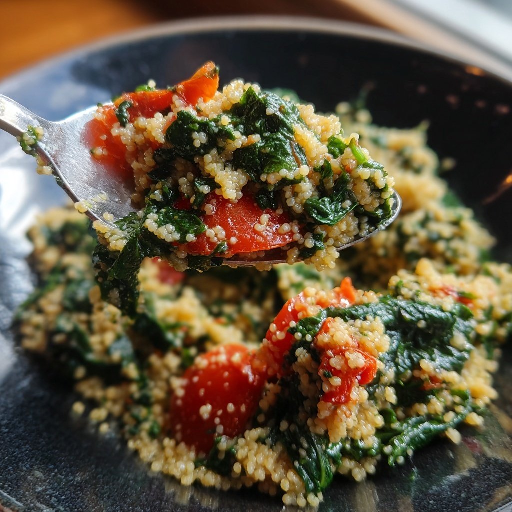 Creamy Spinach Tomato Couscous