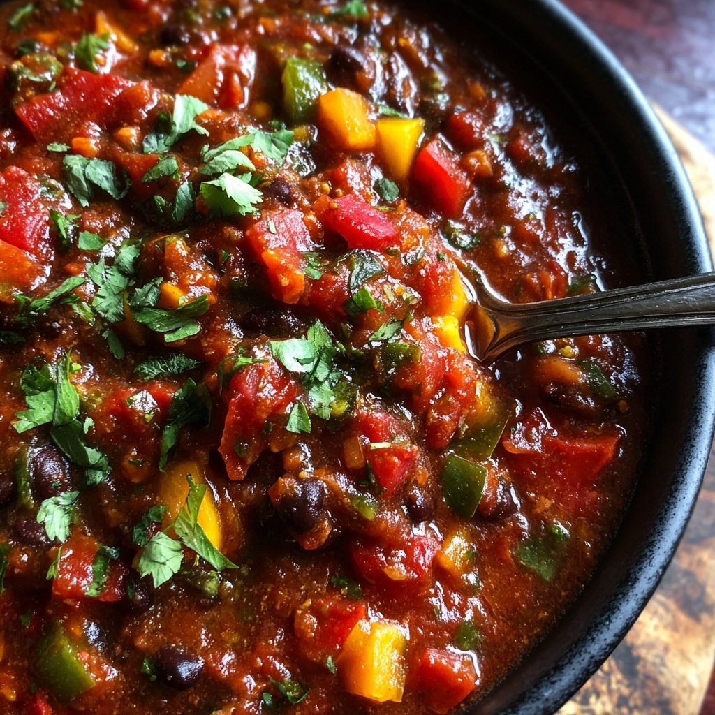 Healthy Crockpot Black Bean Chili