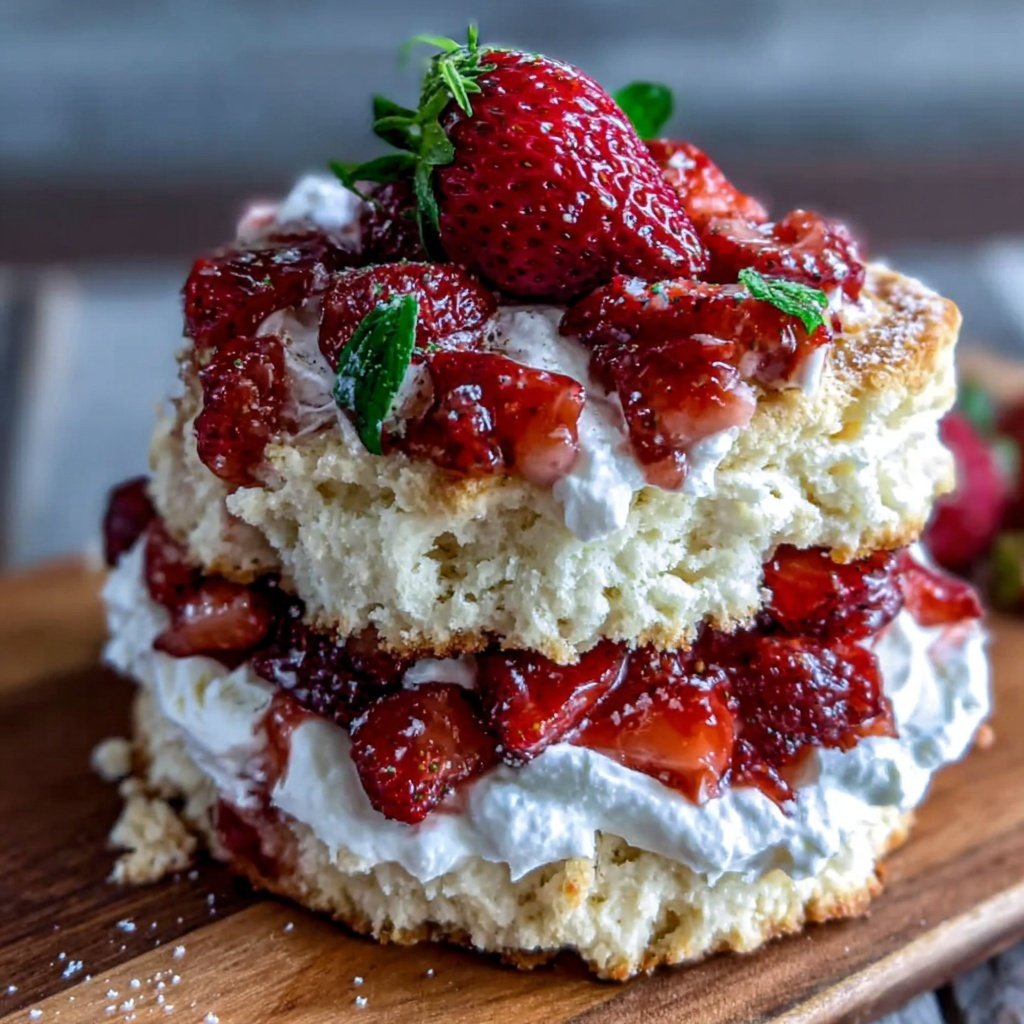 Classic Strawberry Shortcake With Fresh Cream