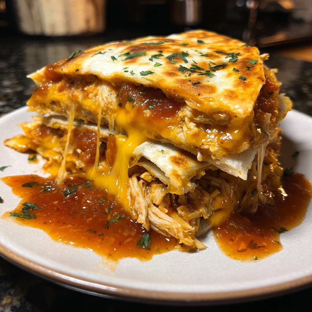 Shredded Chicken Quesadilla Bake