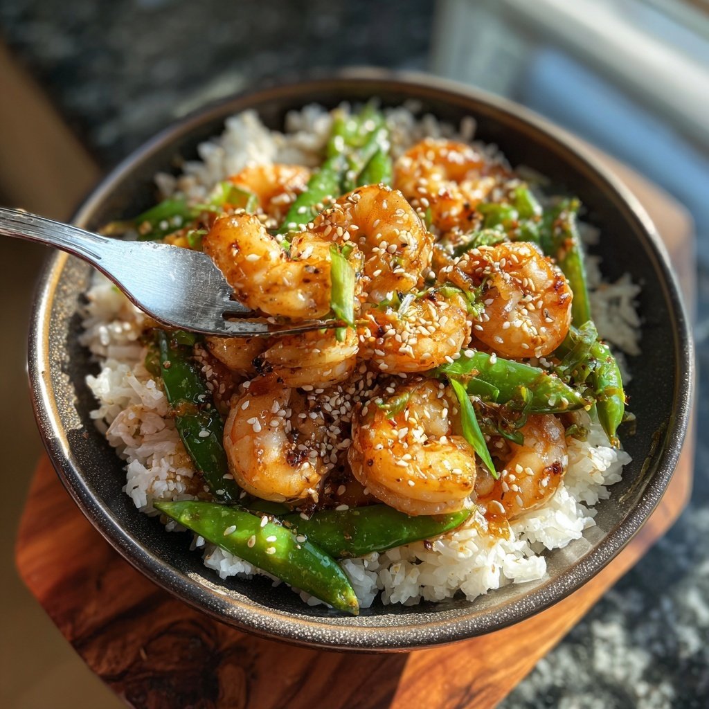 High Protein Shrimp Rice Bowl